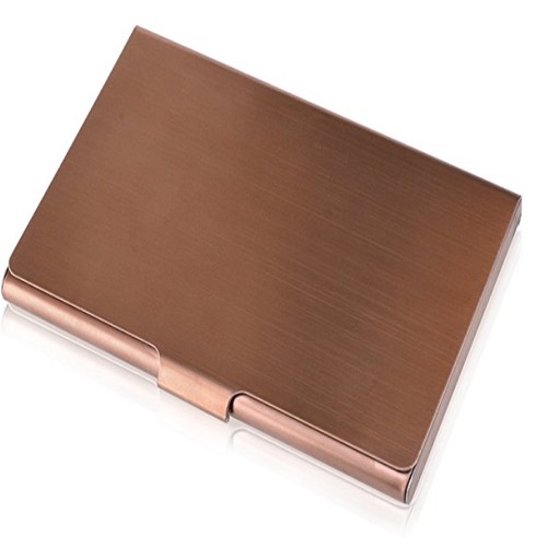 簡約商務玫瑰金拉絲不銹鋼名片盒(BW835002802)